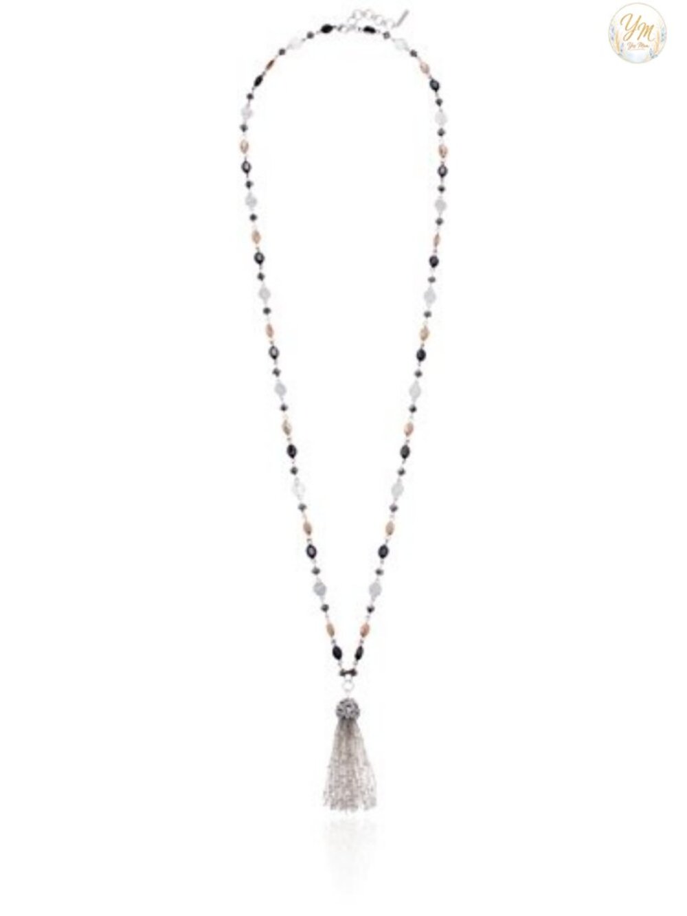 Nine West Beaded Tassel Necklace 36 Inch Layered Pendant Fashion Jewelry